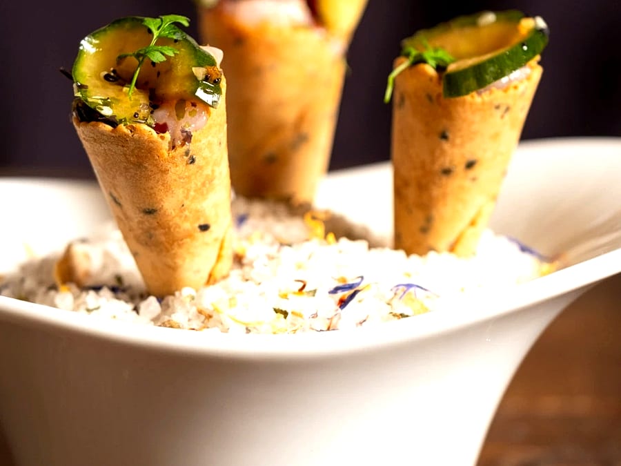 Chianina beef tagliata with roasted potatoes by chef Bartolo Favaloro